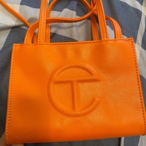 Small orange telfar bag